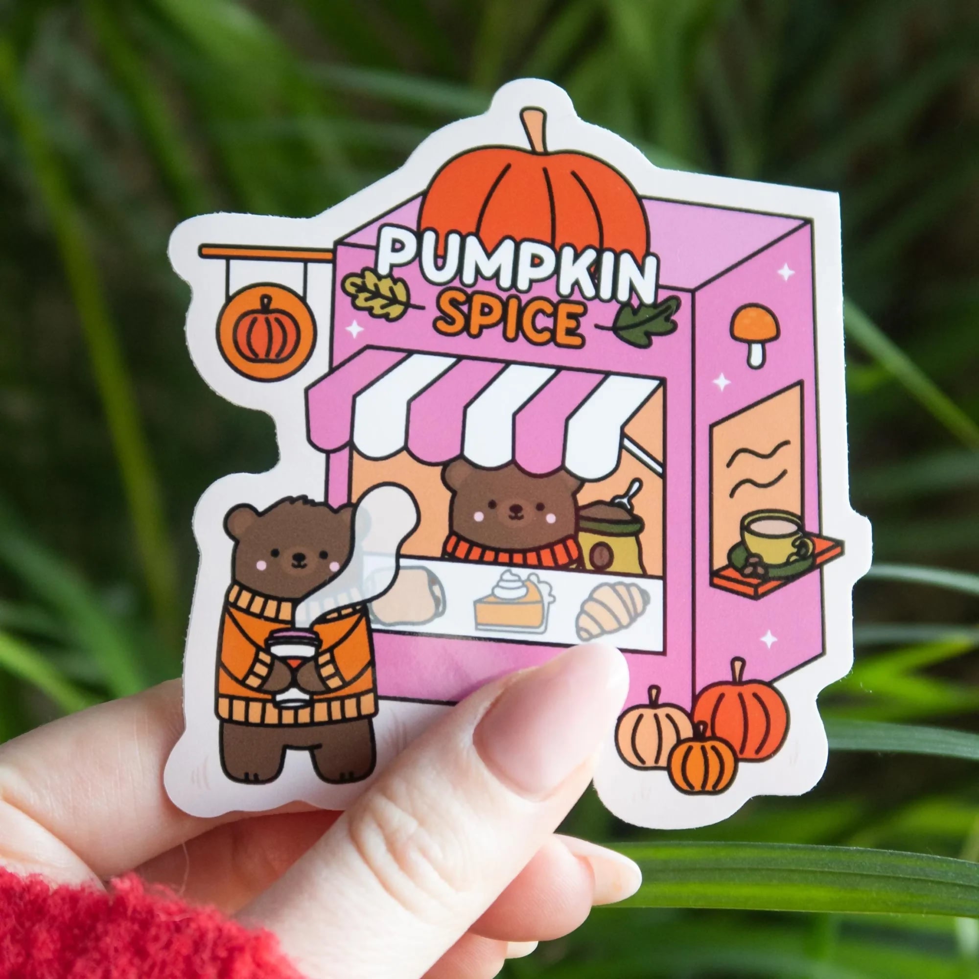 Pumpkin Spice Cafe Die Cut Sticker