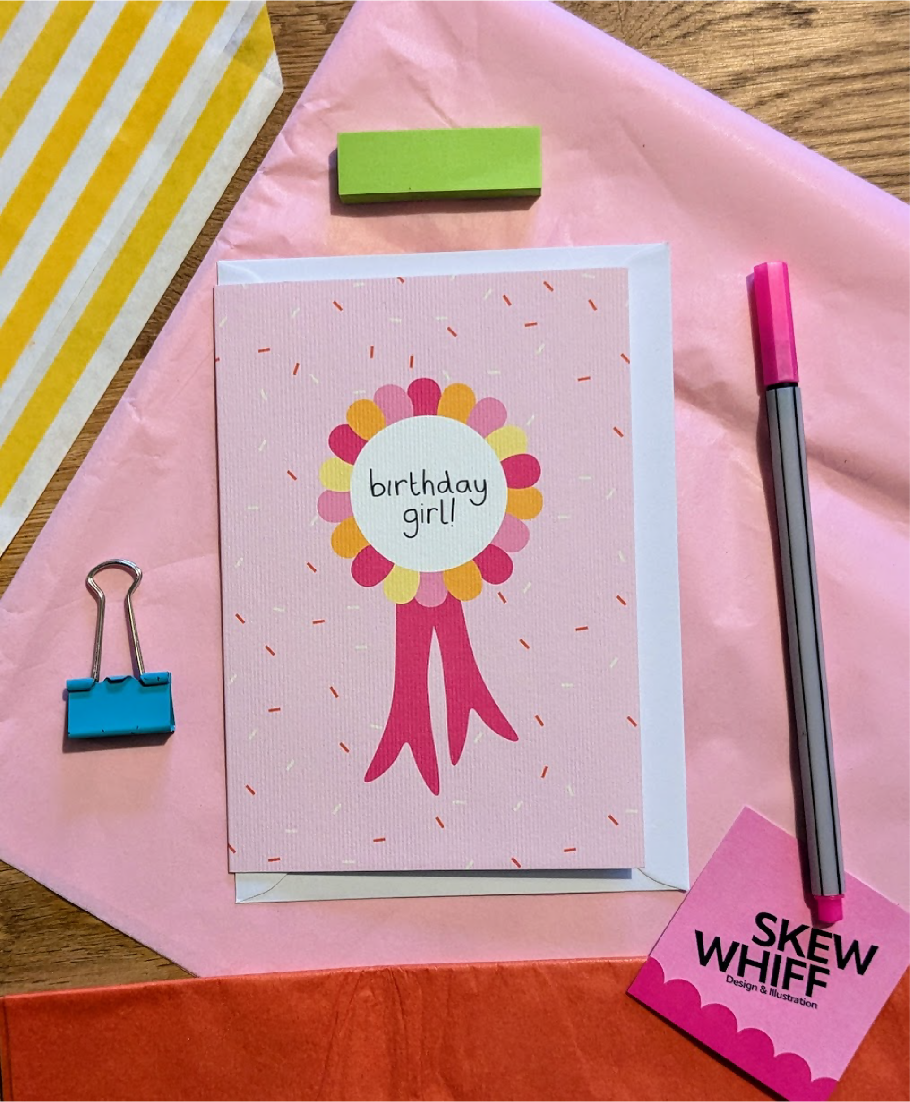 Girls rosette bday card