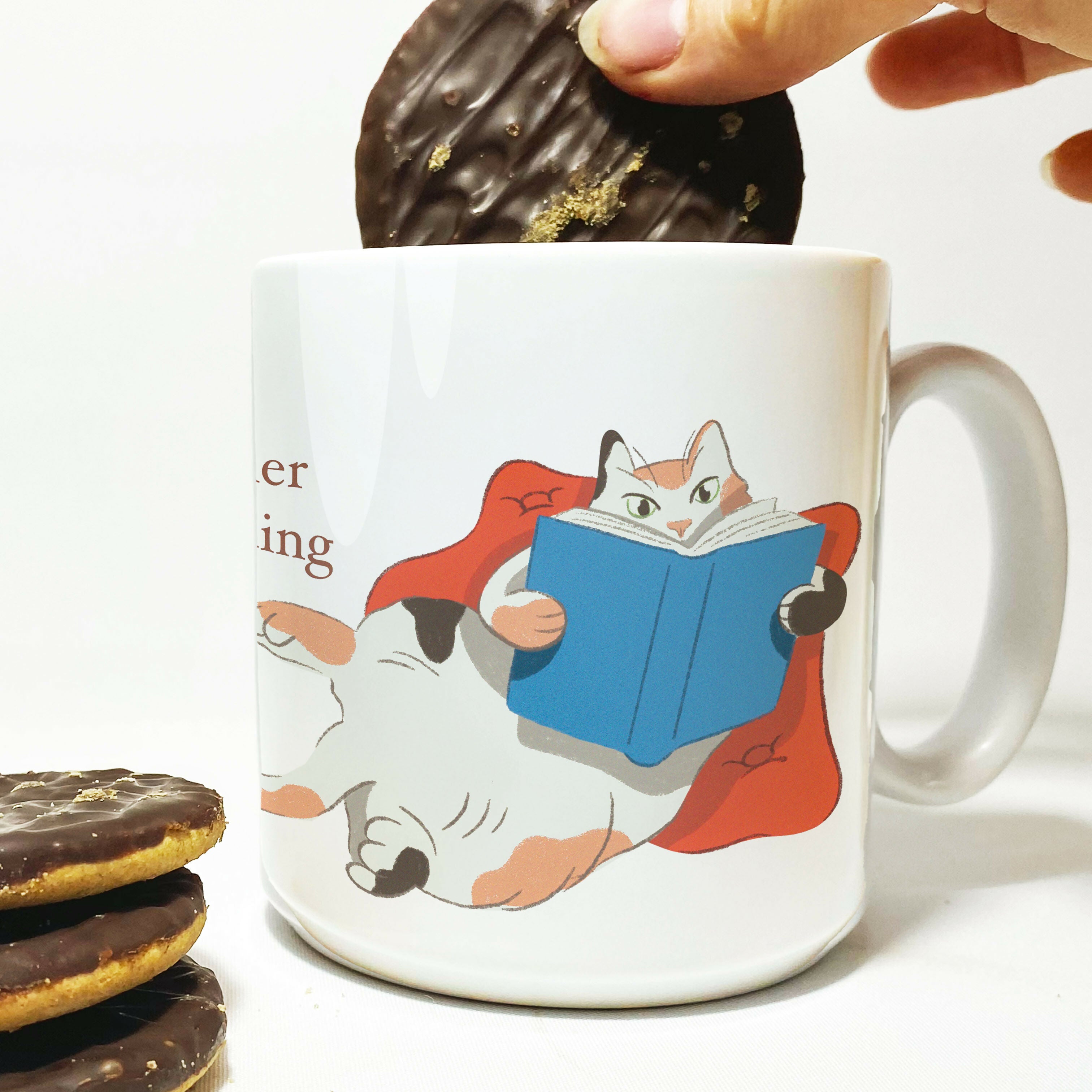 I'd Rather Be Reading - Cat Dunker Mug