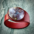 Handcrafted Natural Leather & Red Moss Agate Gemstone Bracelet - Size S or M