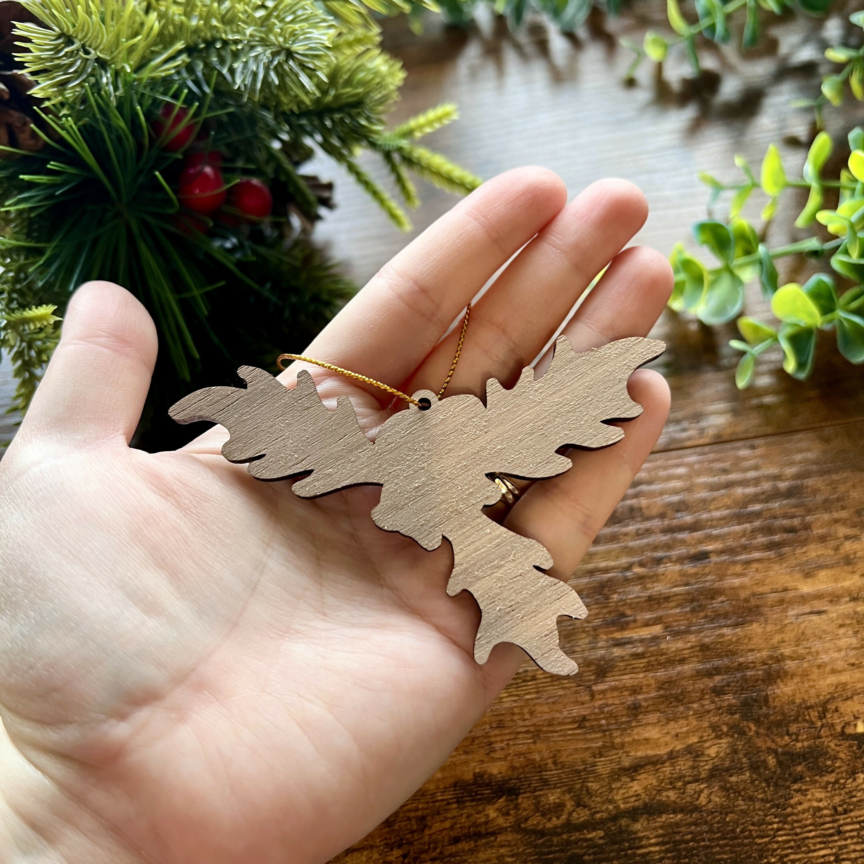 Holly Berries Wooden Decoration