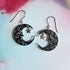 Handmade Black Glitter Moon Dangle Earrings