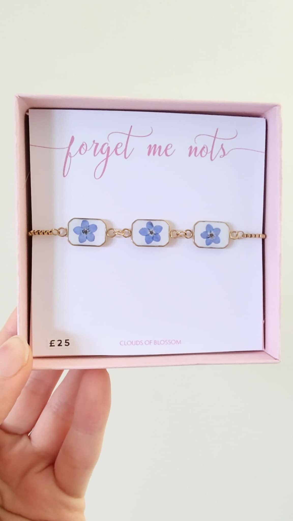 Forget Me Not Bracelet Gold Plated Adjustable