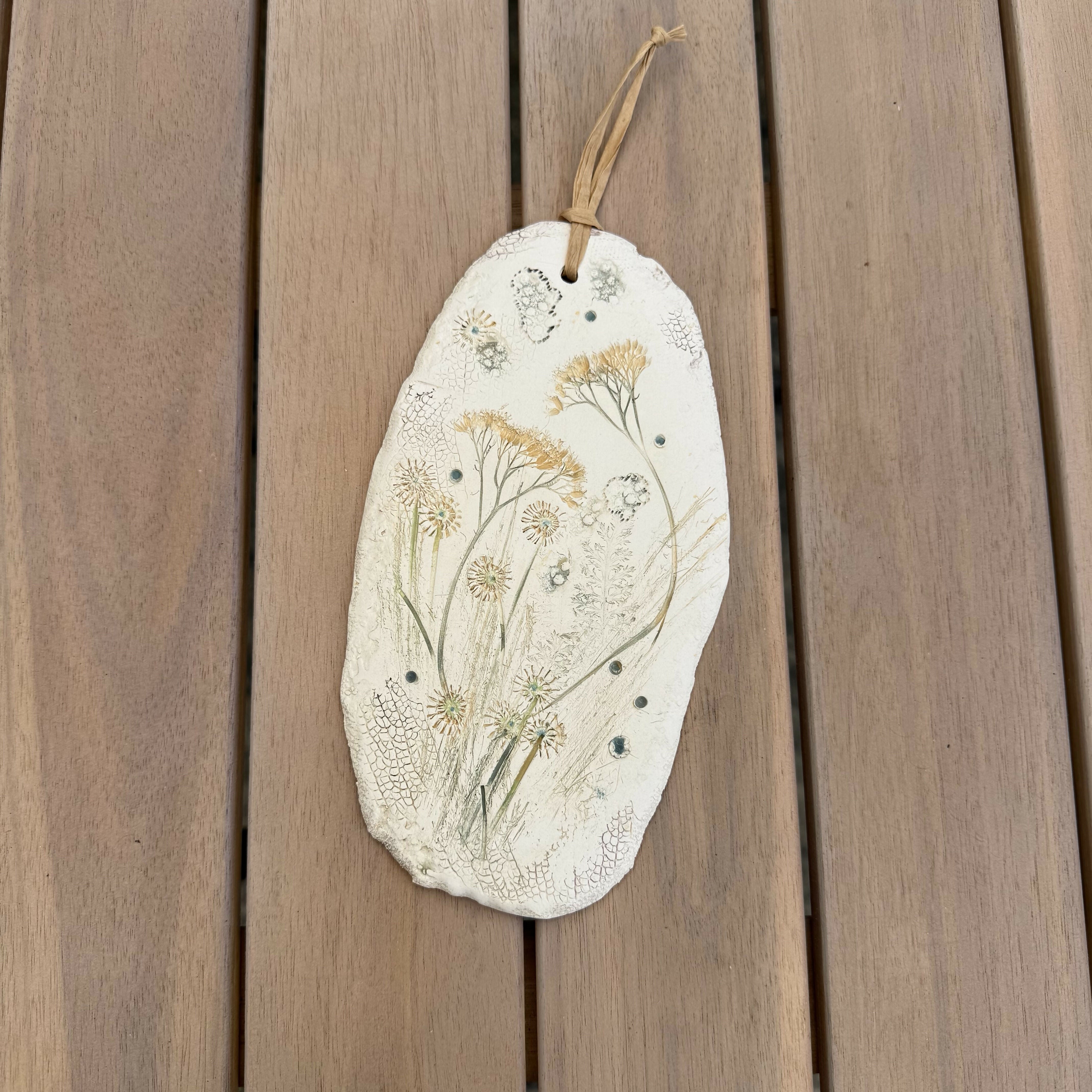 Botanical ceramic shard