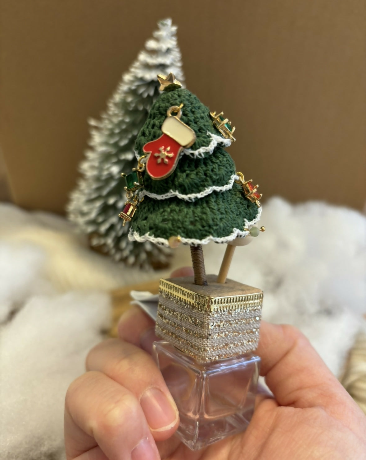 Handmade Micro Crochet Christmas Car Air Freshener