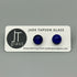 Cobalt Blue Dichroic Fused Glass Sterling Silver Stud Earrings - Handmade by Jade Tapson Glass.