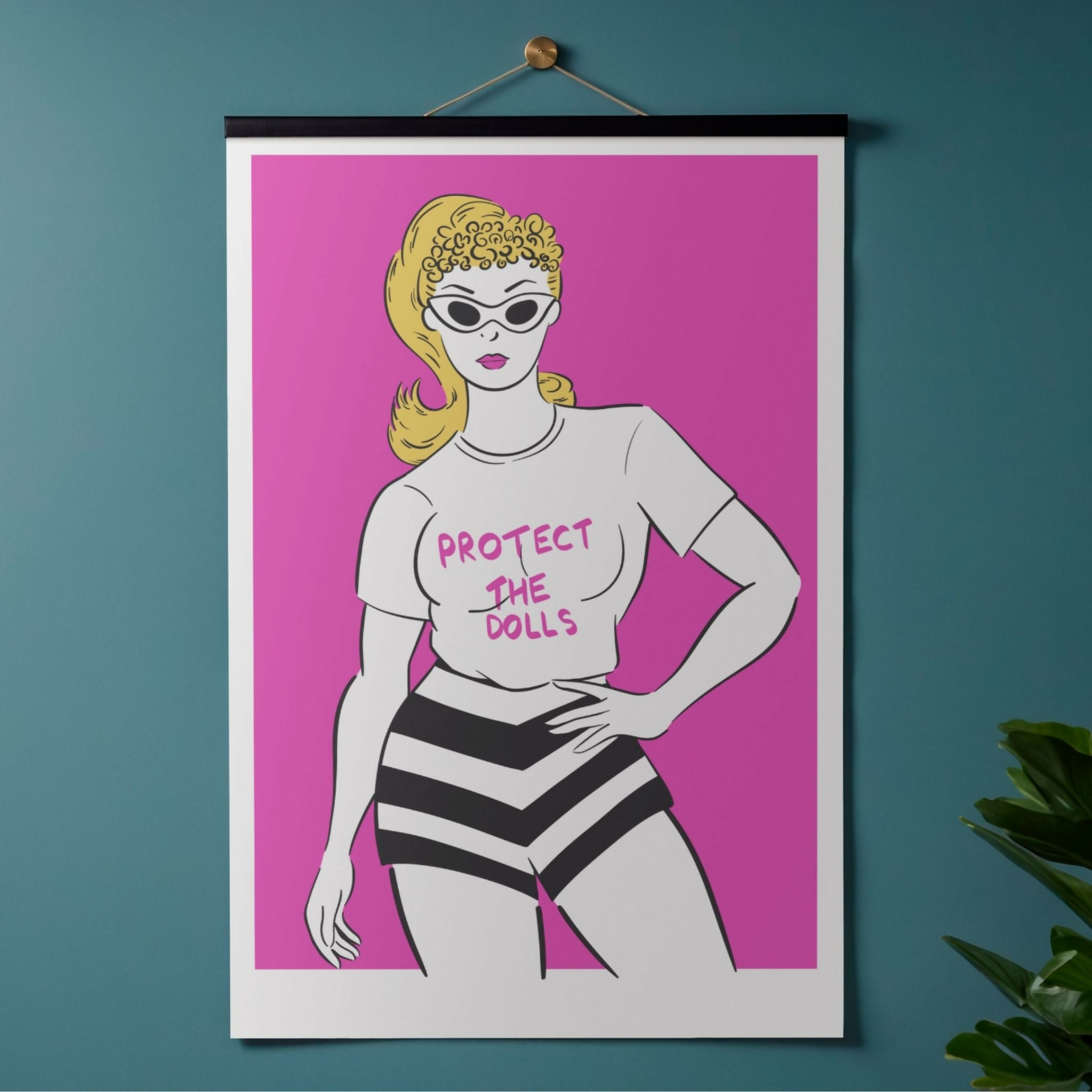Protect The Dolls - Illustrated Barbie Pin-Up Print