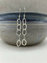 Hammered Oval Link Chain Silver Earrings