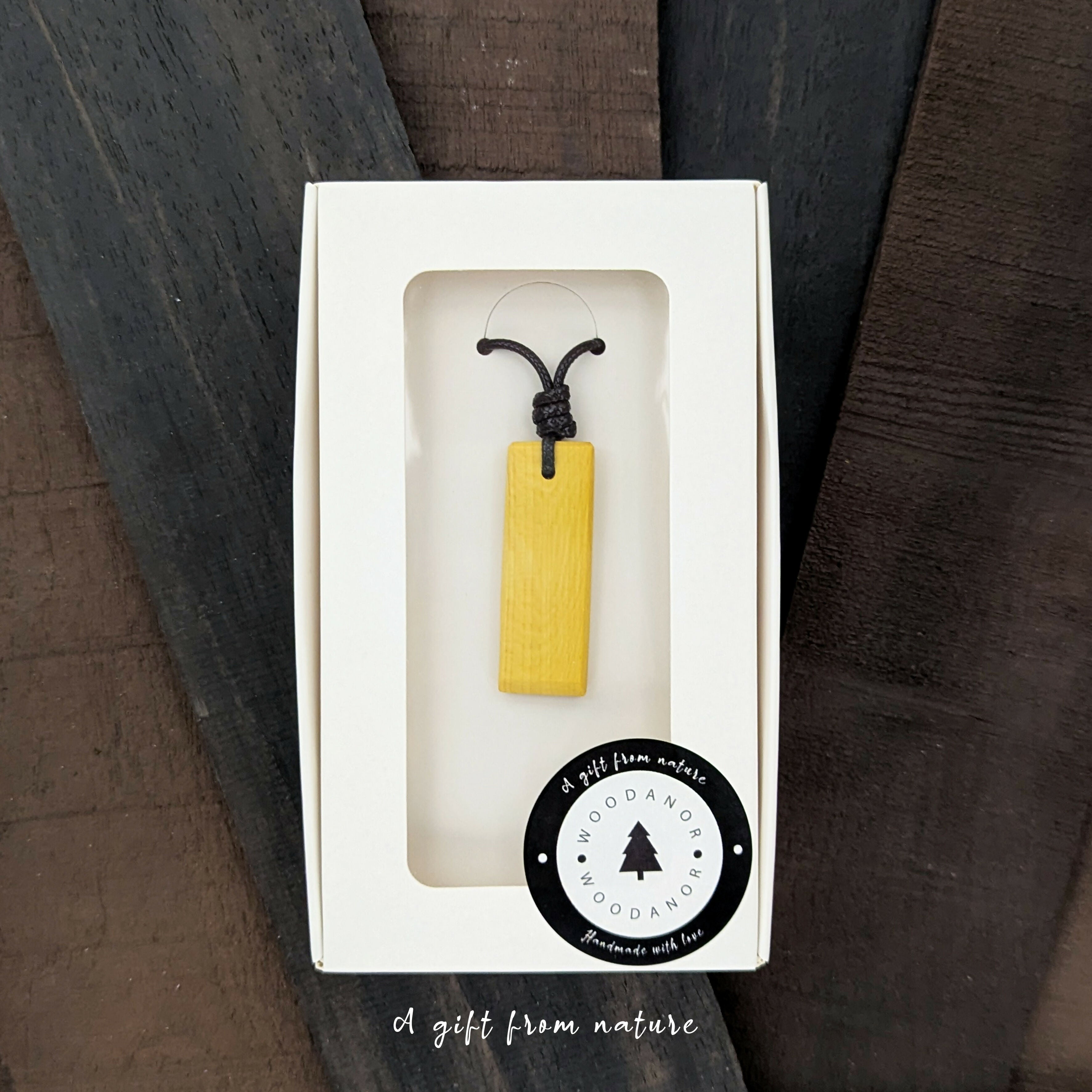 Minimalist Solid Wood Rectangle Pendant