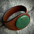Handcrafted Natural Leather & Nephrite Jade Gemstone Bracelet - Size S or M