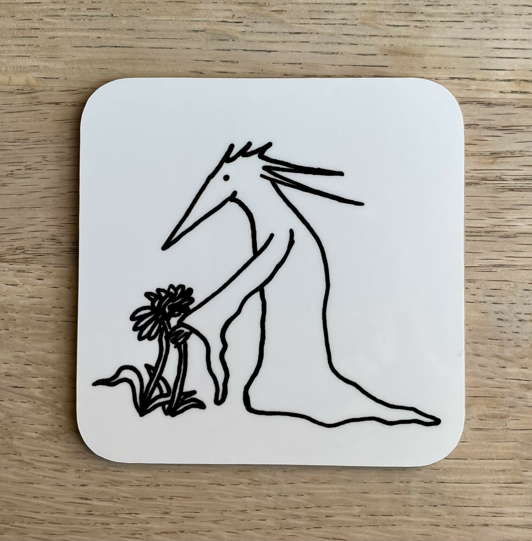 Figure With Plants Coaster – Pen And Ink Design