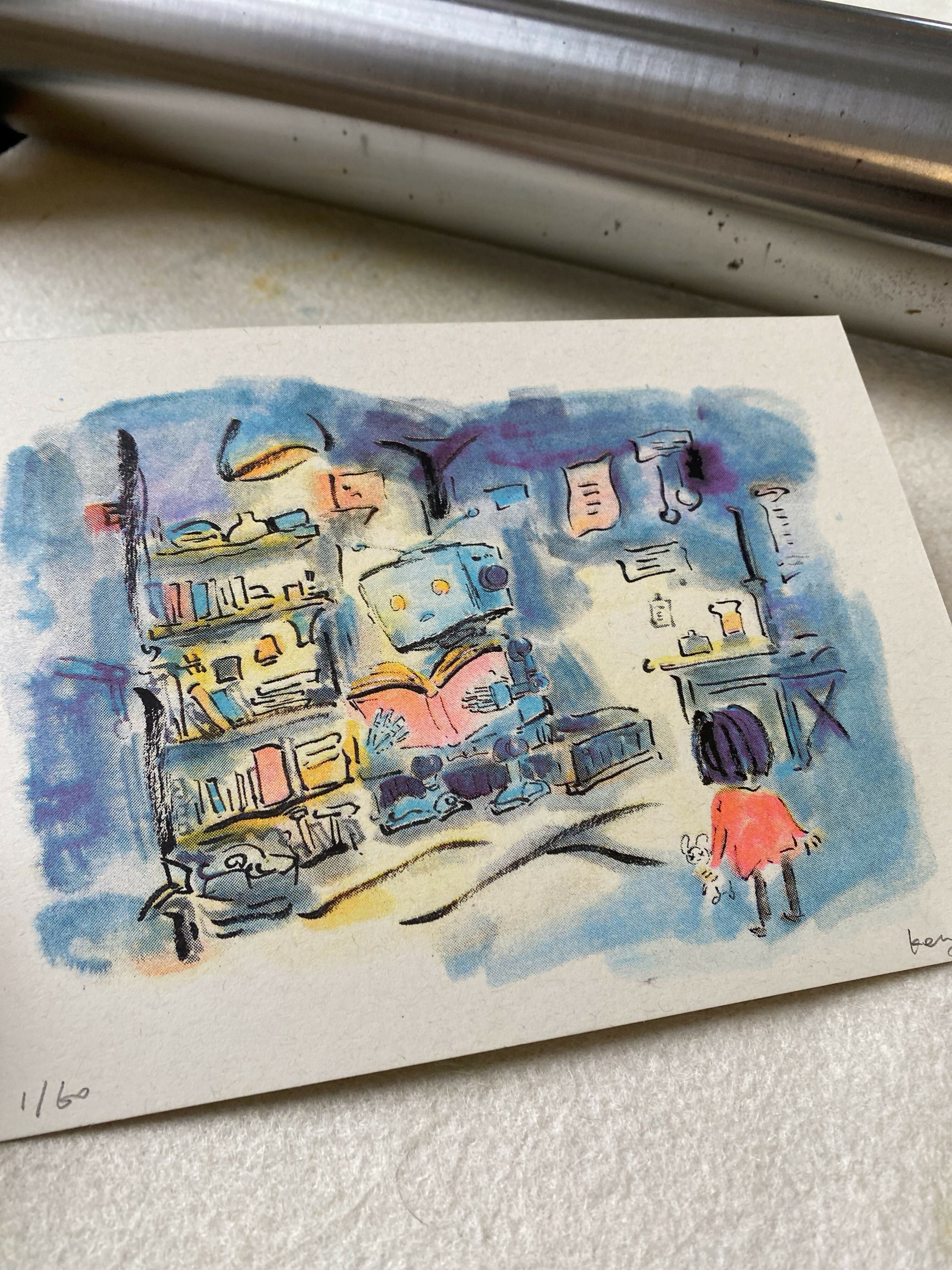 The Girl and the Robot Riso print