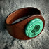 Handcrafted Natural Leather & Malachite Gemstone Bracelet - Size S or M