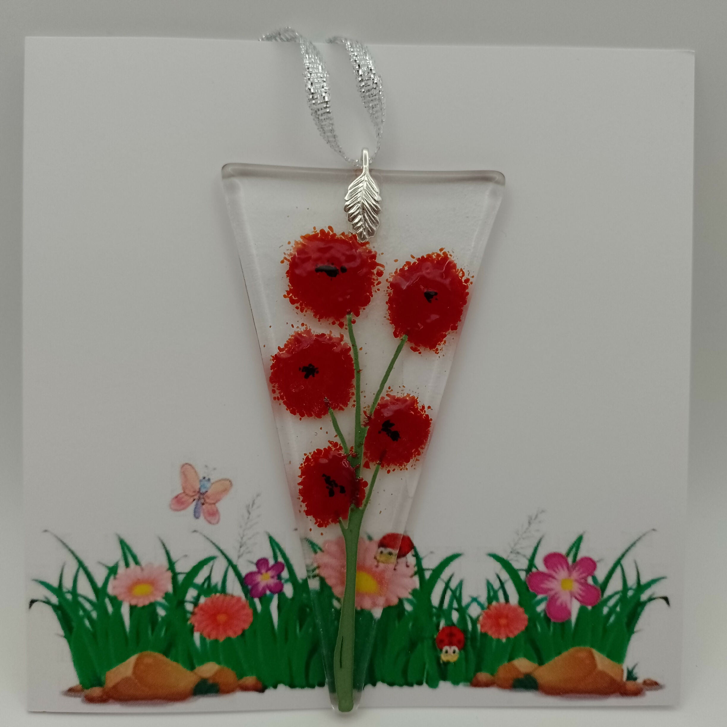 Fused Glass Flower Card