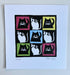 Original Linocut of Cats and Mice.