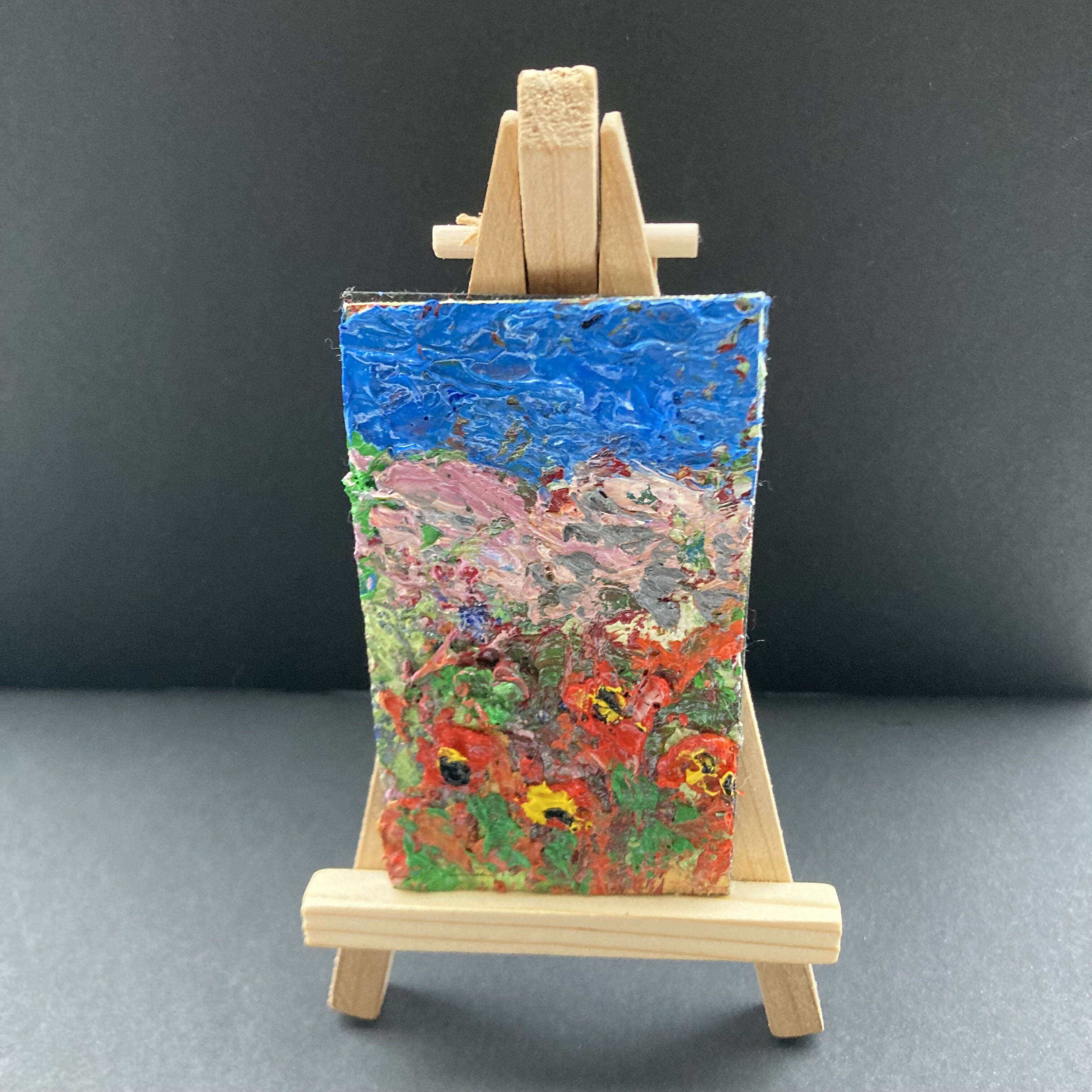 Abstract Poppies - Oil Painting Canvas Mini Fridge Magnet