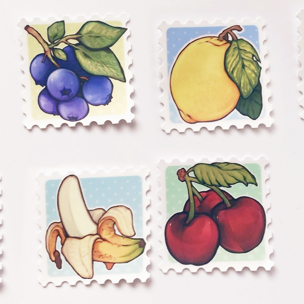 Fruit Stickers Stamp Set of 8