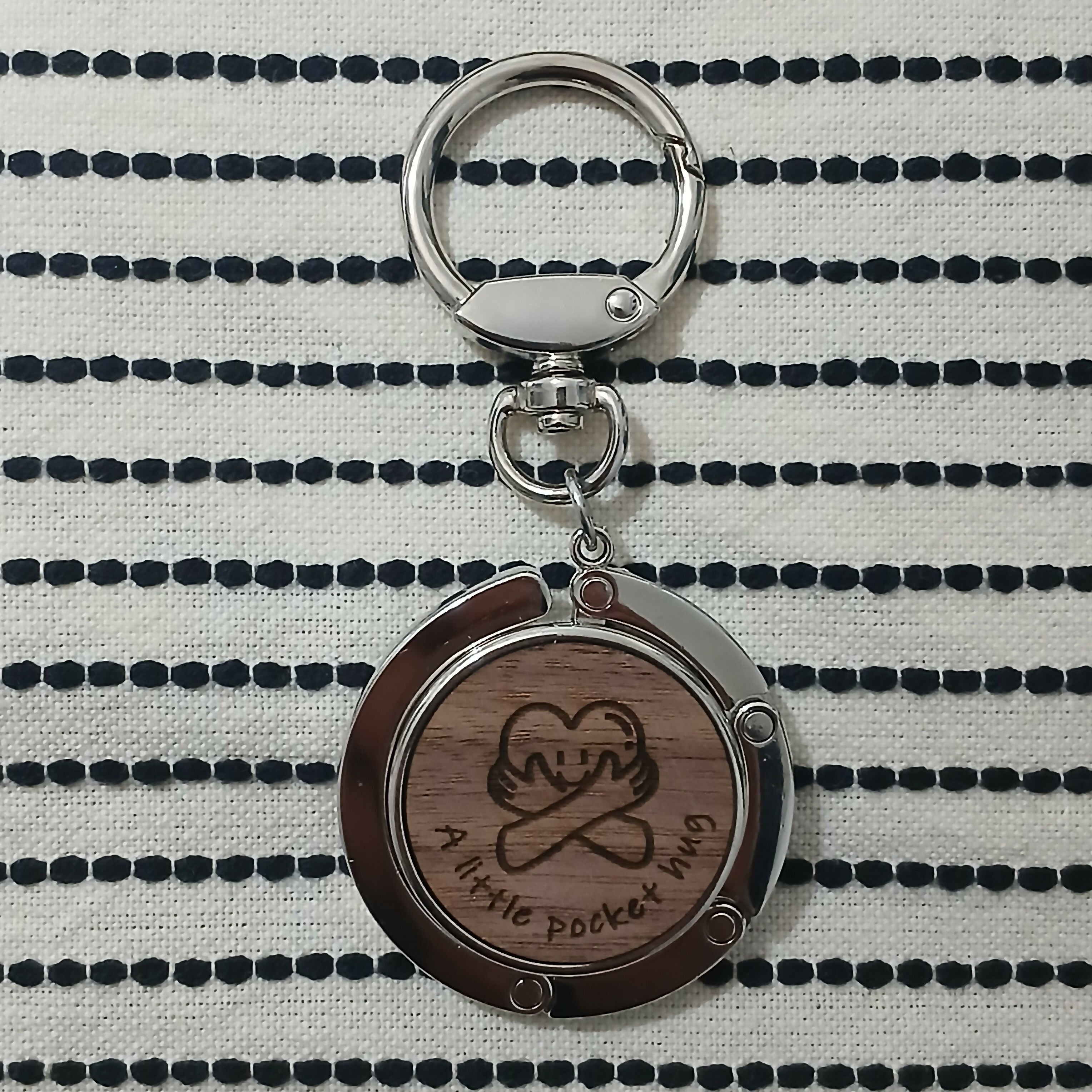 A Little Pocket Hug Bag Hanger with Key Ring