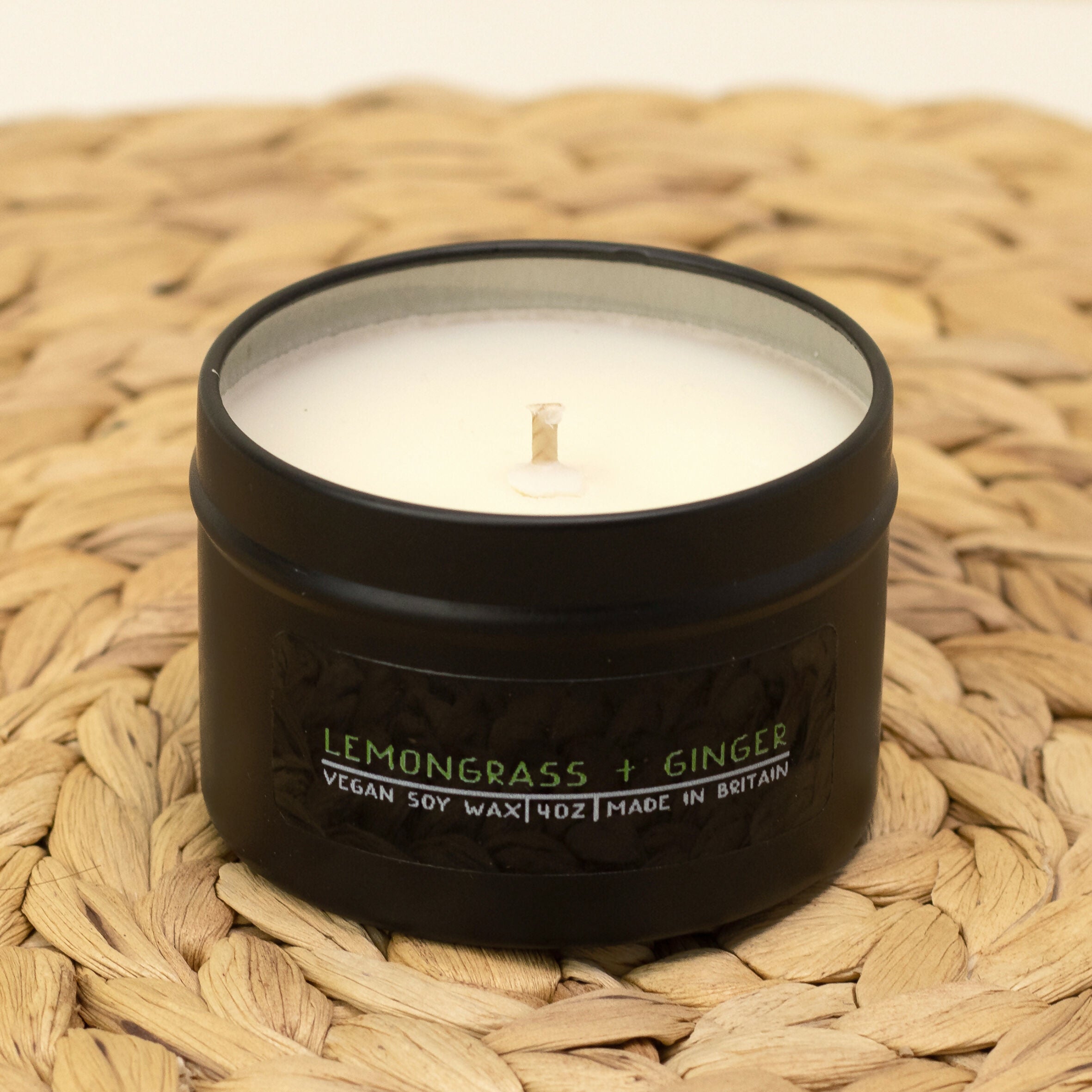 Lemongrass + Ginger Soy Wax Mini Tin Candle
