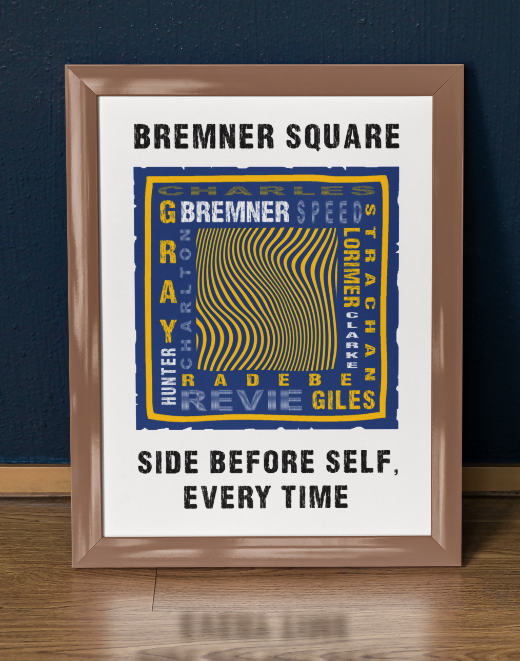 Leeds Utd Art Print LEGENDS Design in Blue