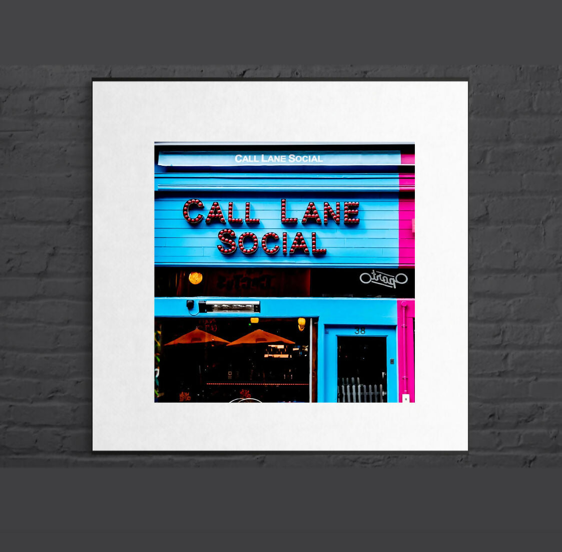 Call Lane Social Bar, Leeds - Mounted Photographic Print