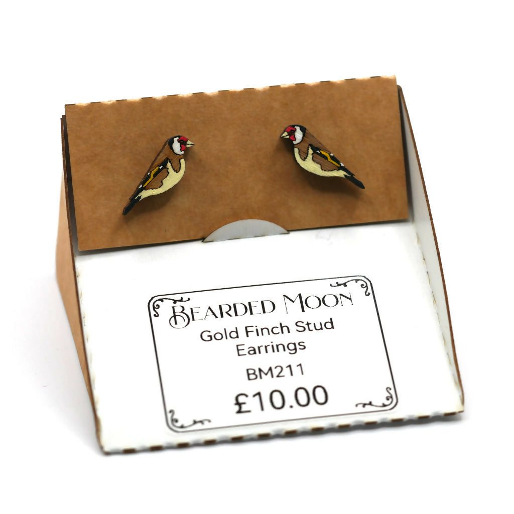Gold Finch Stud Earrings