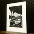 Black Country Barges - A3 Hand Carved Lino Print On Card