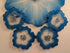 DAZZLING BLUE FLOWER HANDMADE TRAY AND COASTERS SET