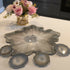 ELEGANT SILVER GREY HANDMADE WITH STONE TRAY AND COASTERS SET