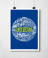 Leeds United Print Blue