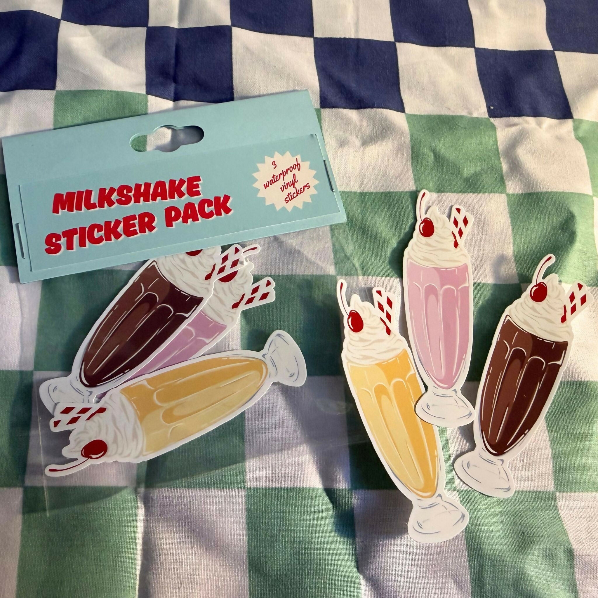 Milkshake Sticker Pack - 3 Waterproof Stickers