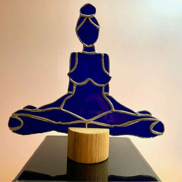 Stained Glass Woman in Yoga Pose / Meditation