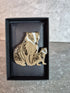 Handcrafted Walnut Veneered Badger and Cub Pin