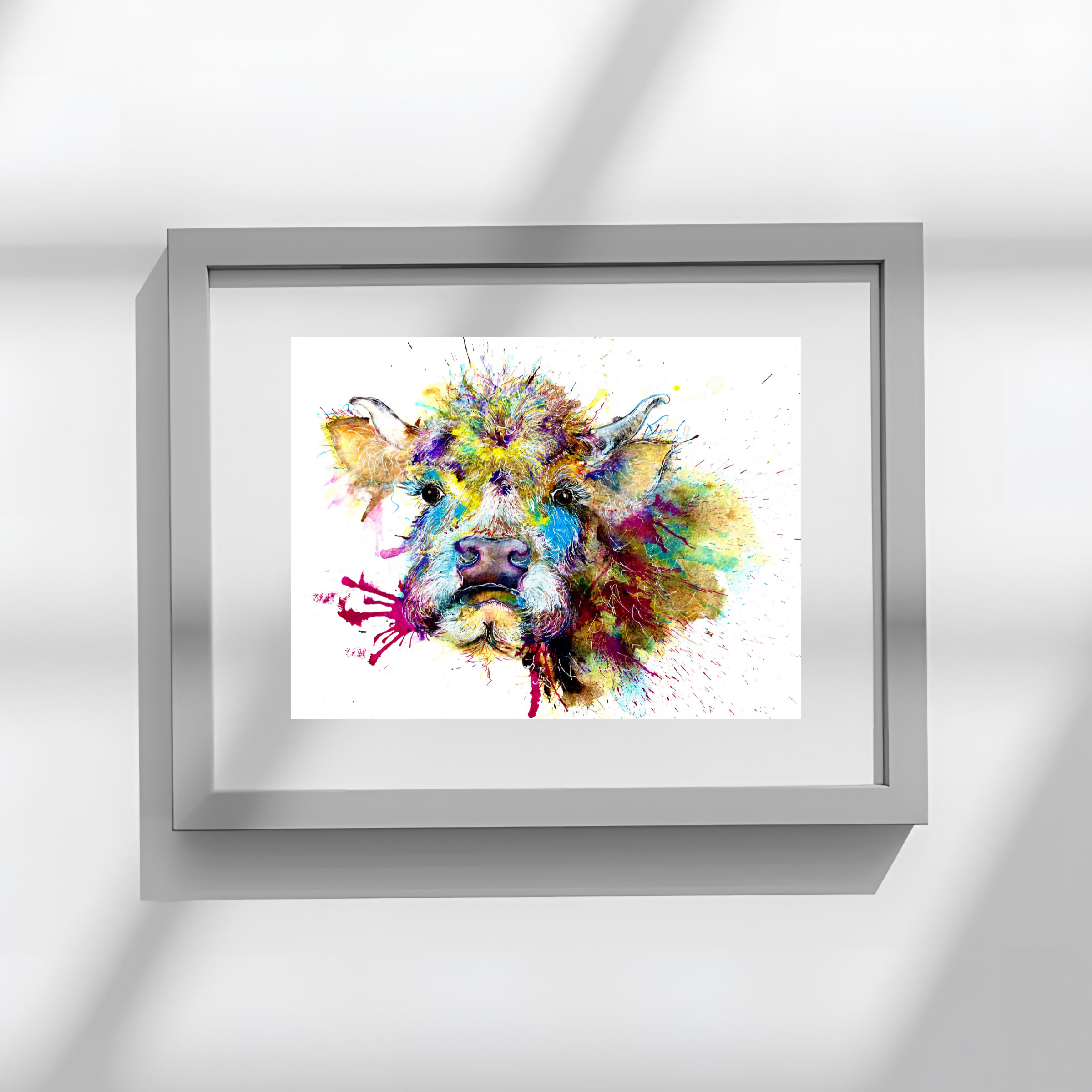 FINE ART PRINT OF BORIS THE BABY HIGHLAND COW, PART OF THE 'ANIMAL ART COLLECTION'