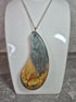 Unique Hand Crafted Tear Drop Shaped Blue, Gold Red and Green Pendant