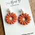 Flower Dangle Earrings – Polymer Clay Textured Earrings, Dainty Earrings, Handmade Clay Jewellery