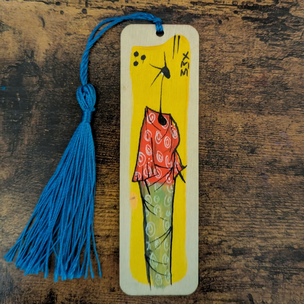Wooden Hand Painted Bookmark