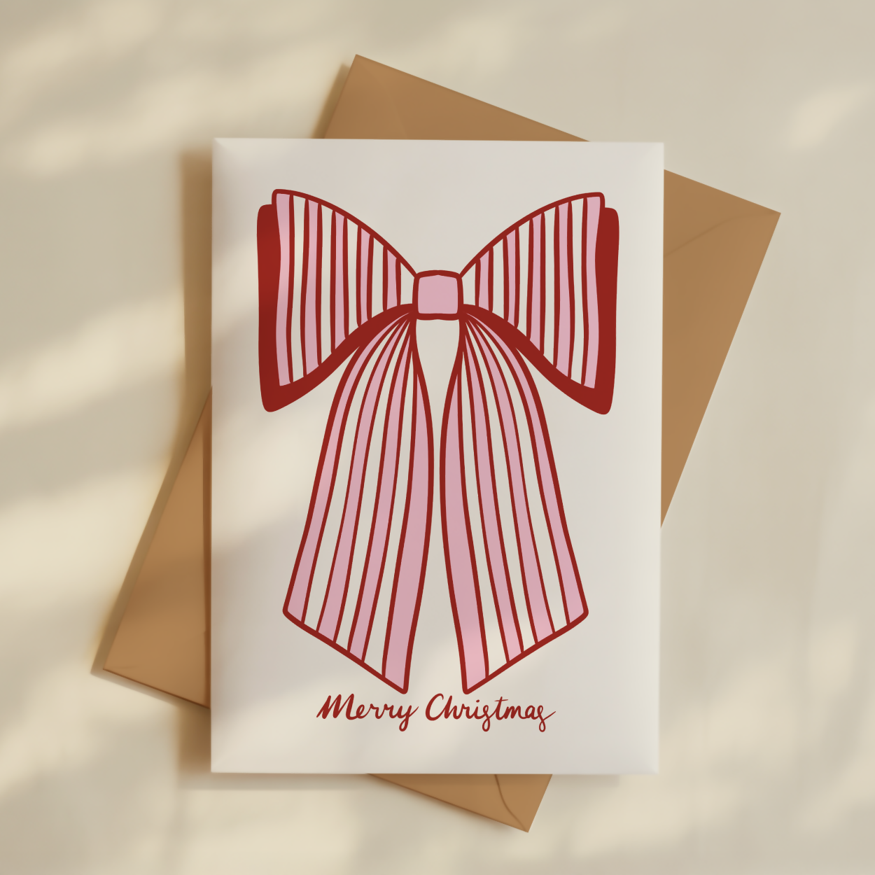 Merry Christmas Bow Greetings Card