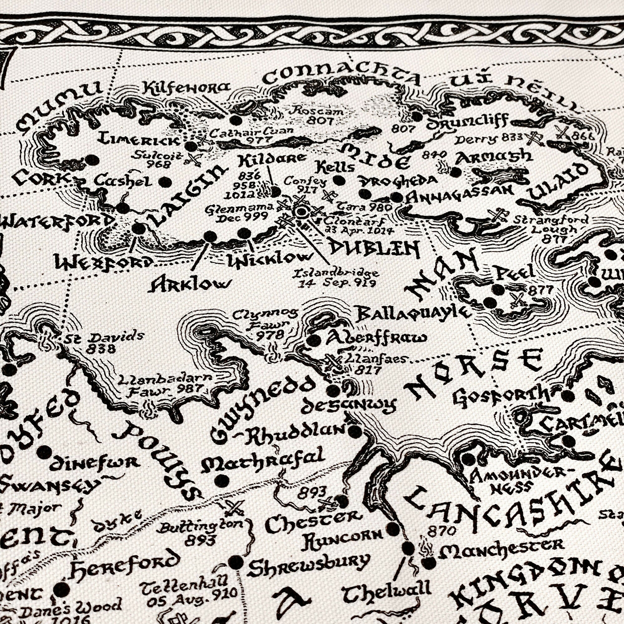 Viking Britain Map Tea Towel