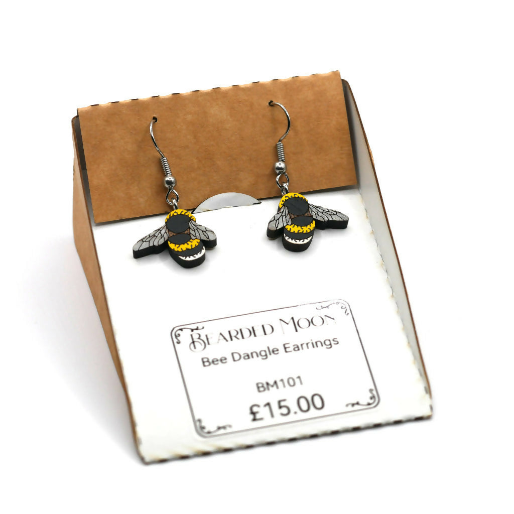Bumble Bee Dangle Earrings