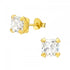 Square crystal Gold Stud
