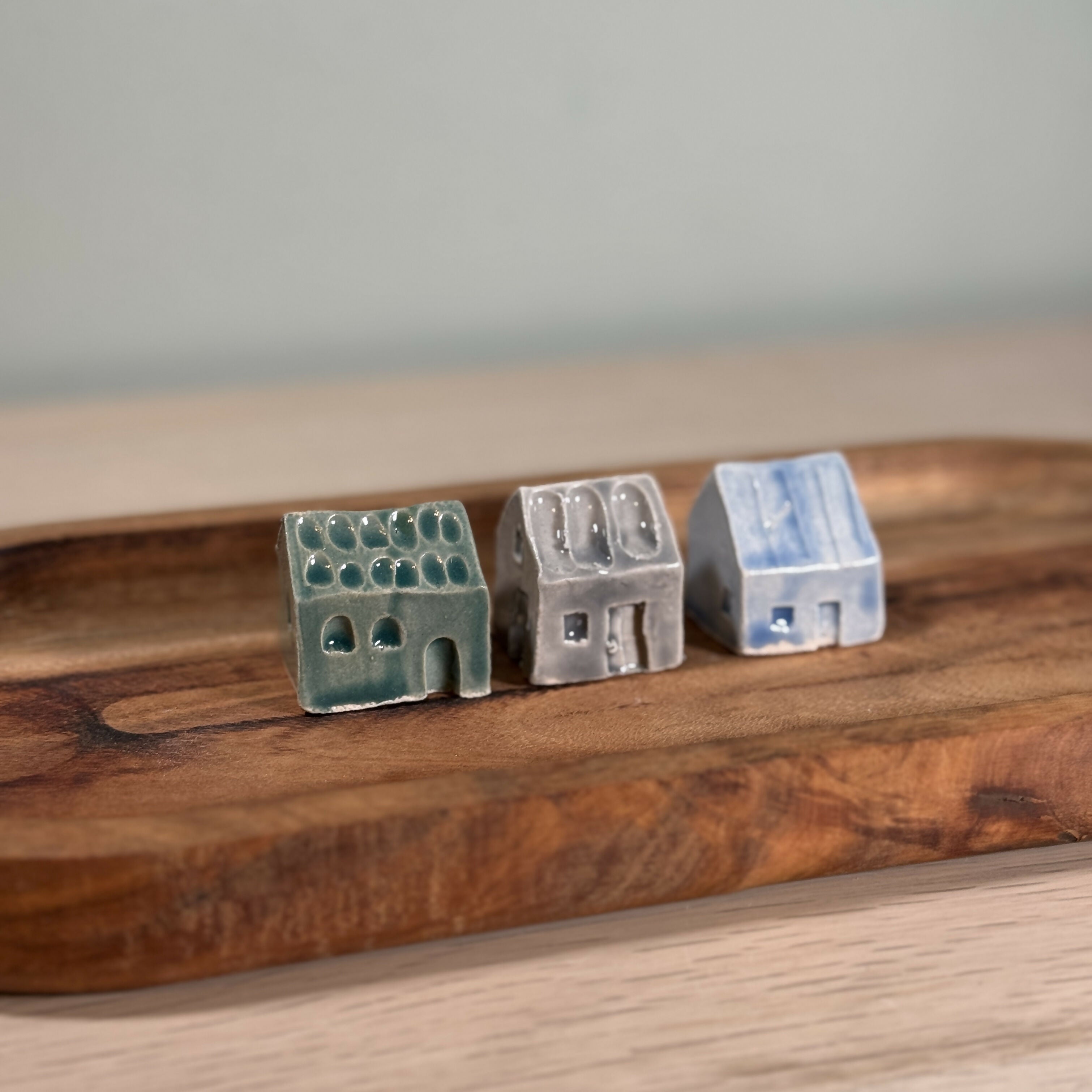 Miniature Ceramic Houses, Handmade from Stoneware Clay