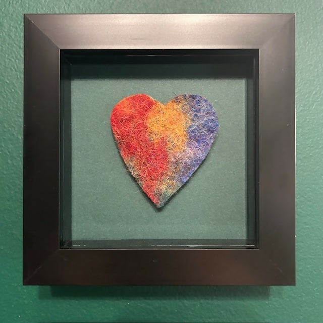 Lovely Multi Coloured Framed Felt Heart