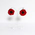 Red Poppy Drop Earrings with Textured Black Centre