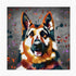 GERMAN SHEPHERD DOG - COLOUR SPLASH MOUNTED ARTWORK.