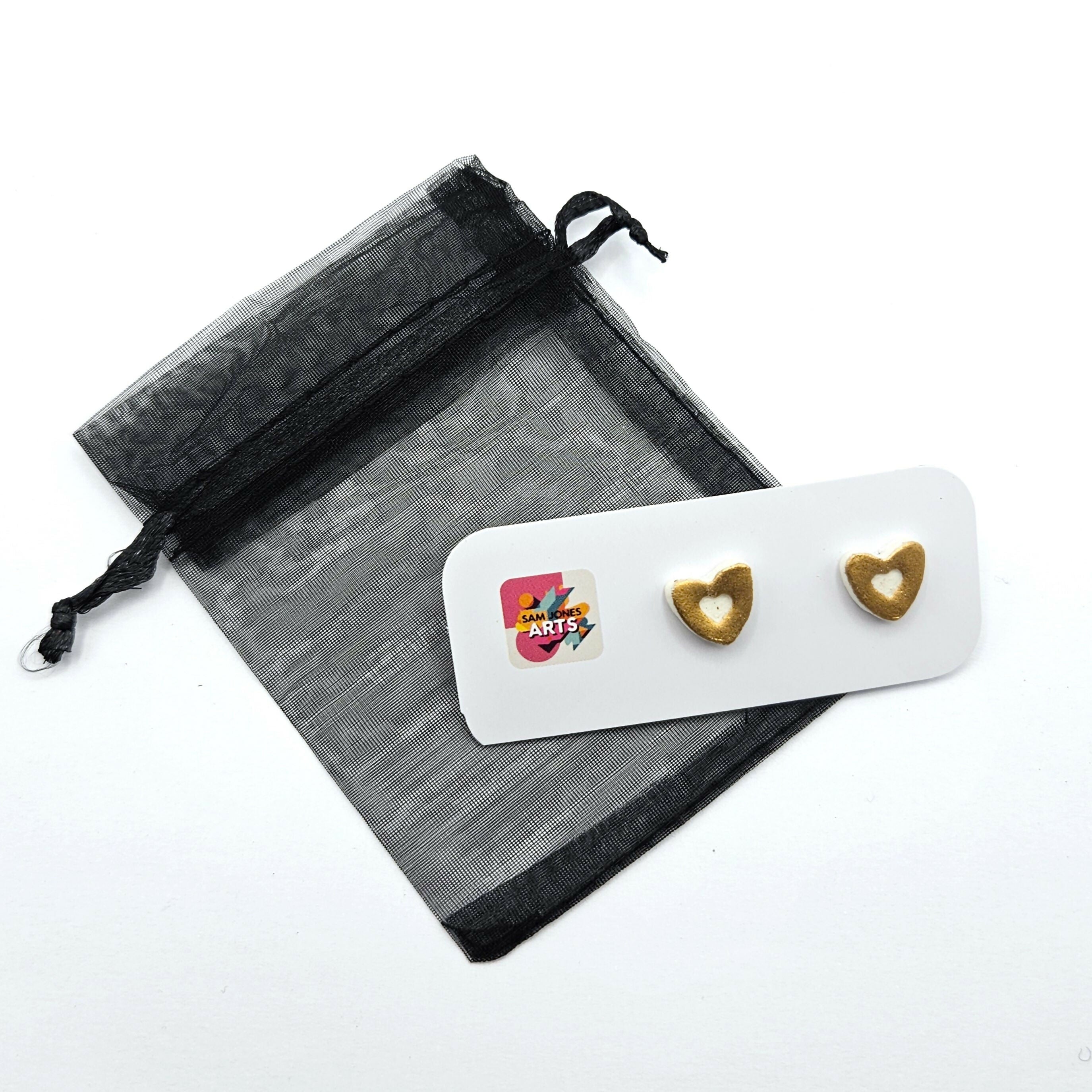 SWEETHEART PORCELAIN STUD EARRINGS