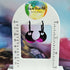 Handmade Black Pink Moon Resin Charms On Black Hoops