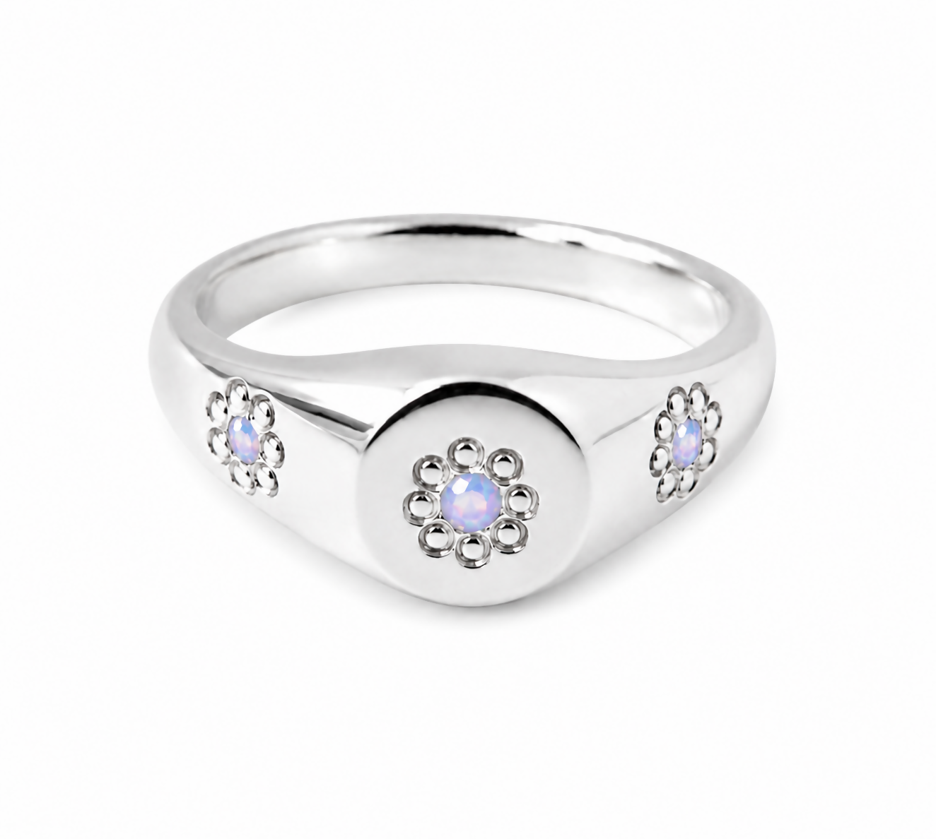 Sterling Silver Opal Signet Ring