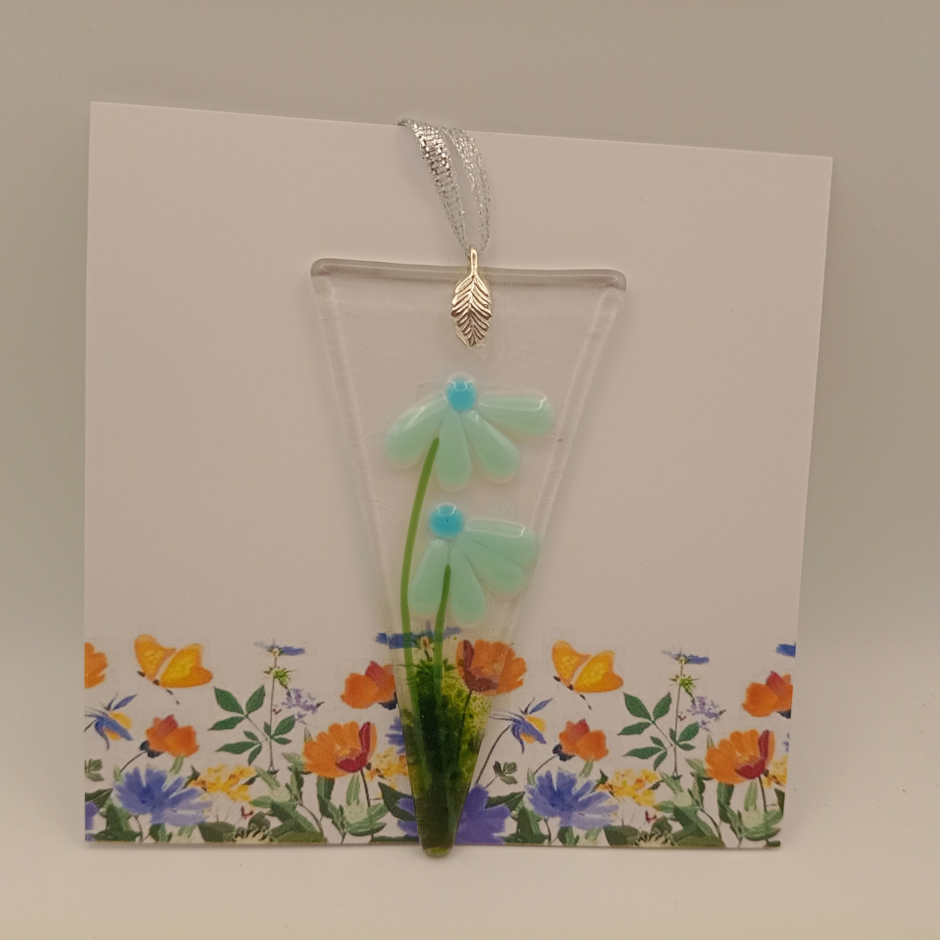 Fused Glass Flower Card
