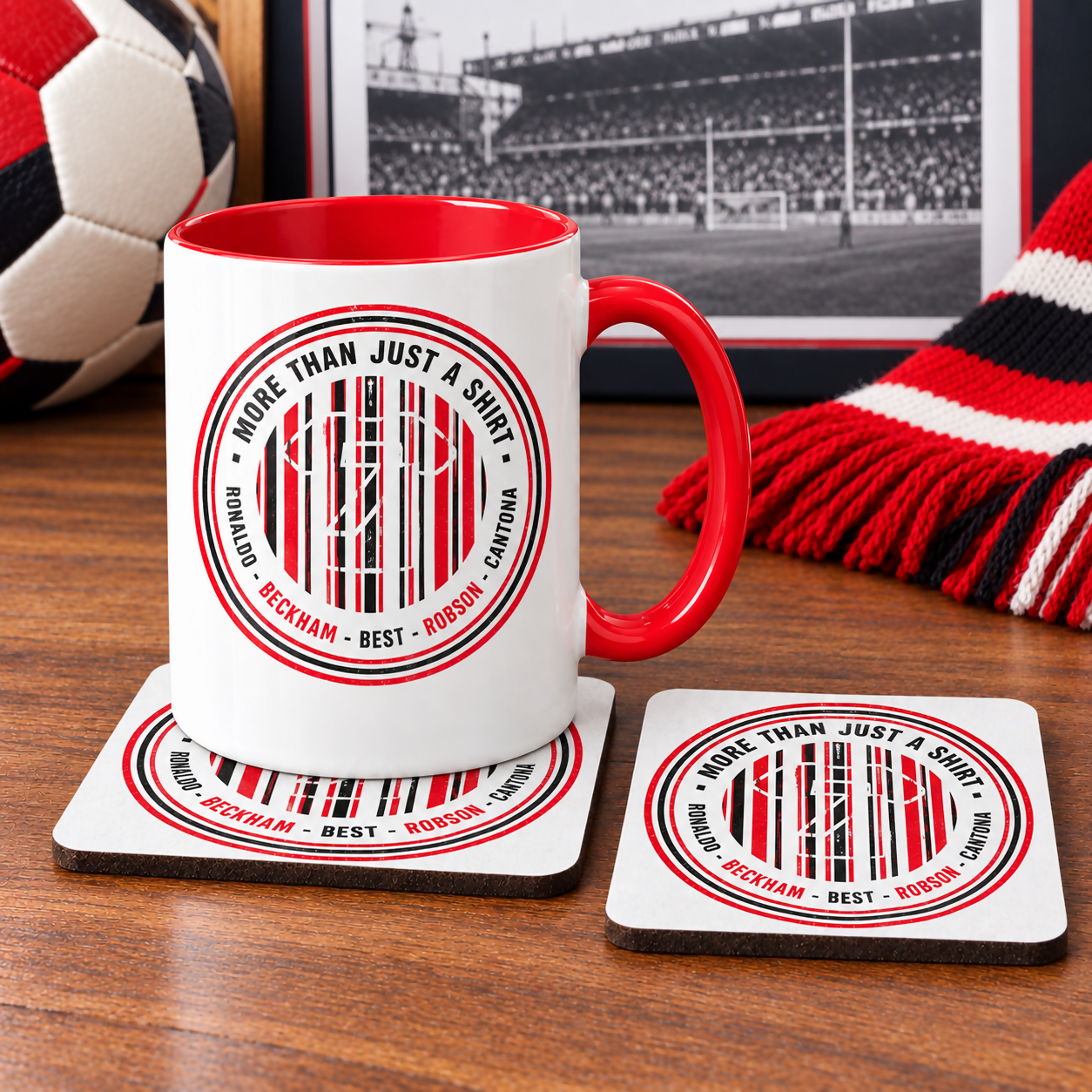 Manchester Utd Mug & Coaster Set BARCODE Design